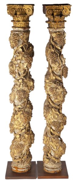 Pair of Rare Neapolitan Carved