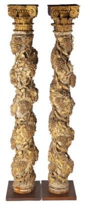Pair of Rare Neapolitan Carved