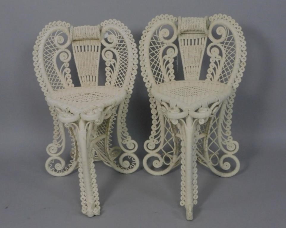 PAIR OF RARE VICTORIAN WICKER