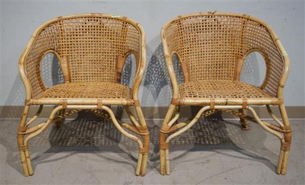 PAIR OF RATTAN AND SPLIT BAMBOO