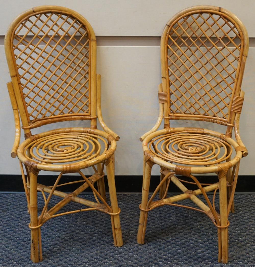 PAIR OF RATTAN SIDE CHAIRSPair of