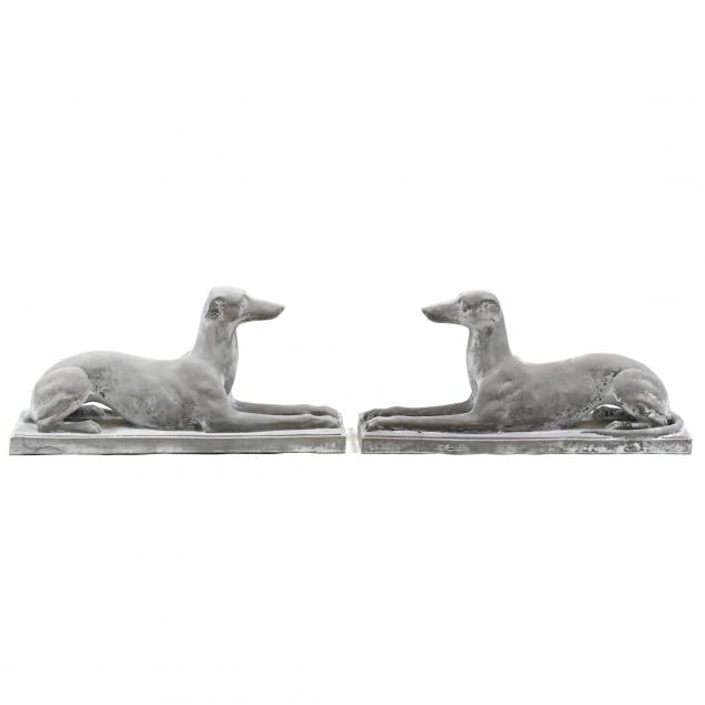 PAIR OF RECUMBENT GARDEN HOUNDS