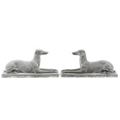 PAIR OF RECUMBENT GARDEN HOUND