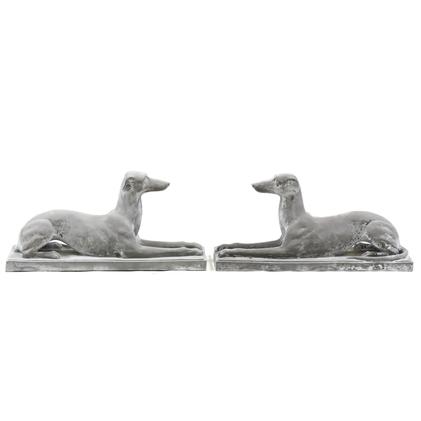 PAIR OF RECUMBENT GARDEN HOUNDSPair