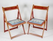 PAIR OF RED HAND PAINTED NAUTI