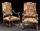 Pair of Regence-Style Carved F
