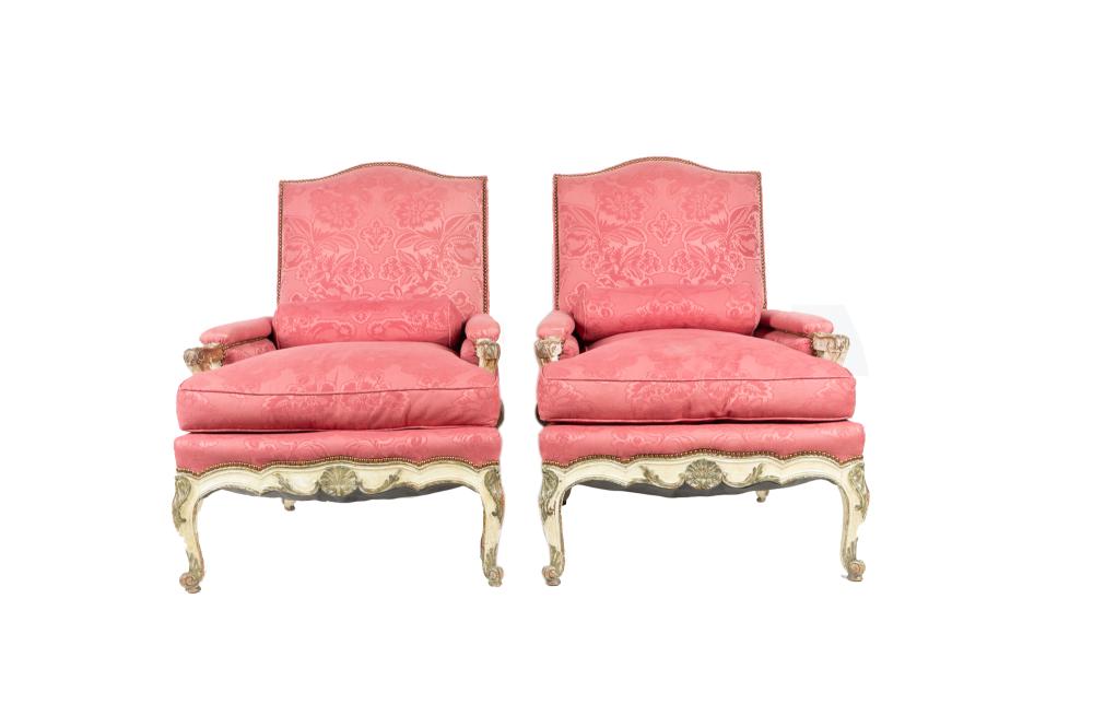 PAIR OF REGENCE-STYLE PAINTED &