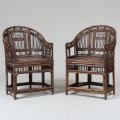 PAIR OF REGENCY BAMBOO AND CAN