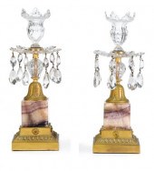 Pair of Regency blue john, orm
