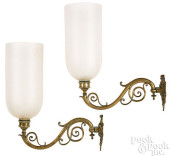 PAIR OF REGENCY BRASS SCONCES,