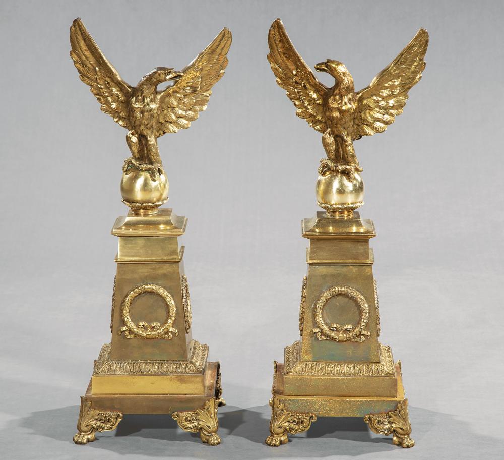 PAIR OF REGENCY BRONZE SPREADWING