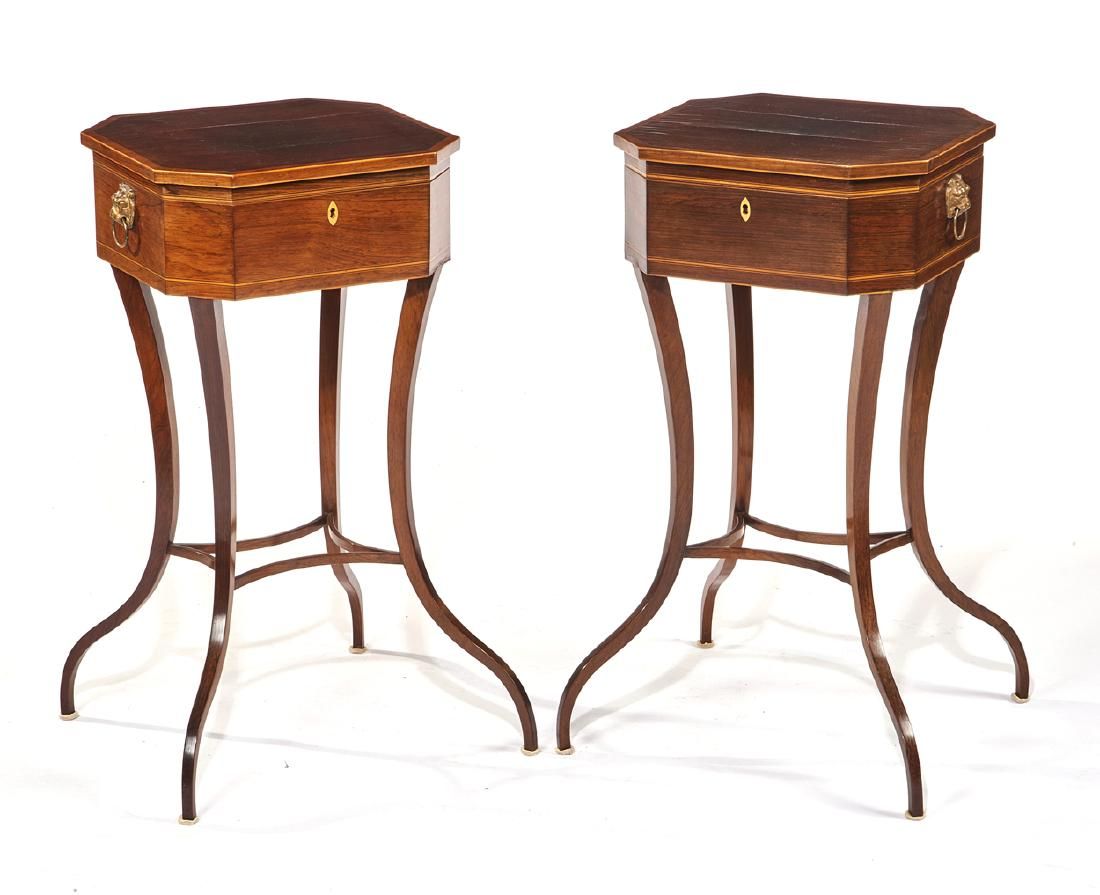 PAIR OF REGENCY CROSSBANDED