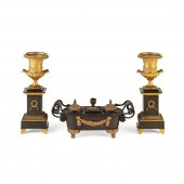 PAIR OF REGENCY GILT AND PATIN