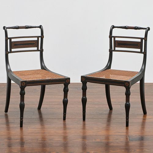 PAIR OF REGENCY INALID MAHOGANY AND
