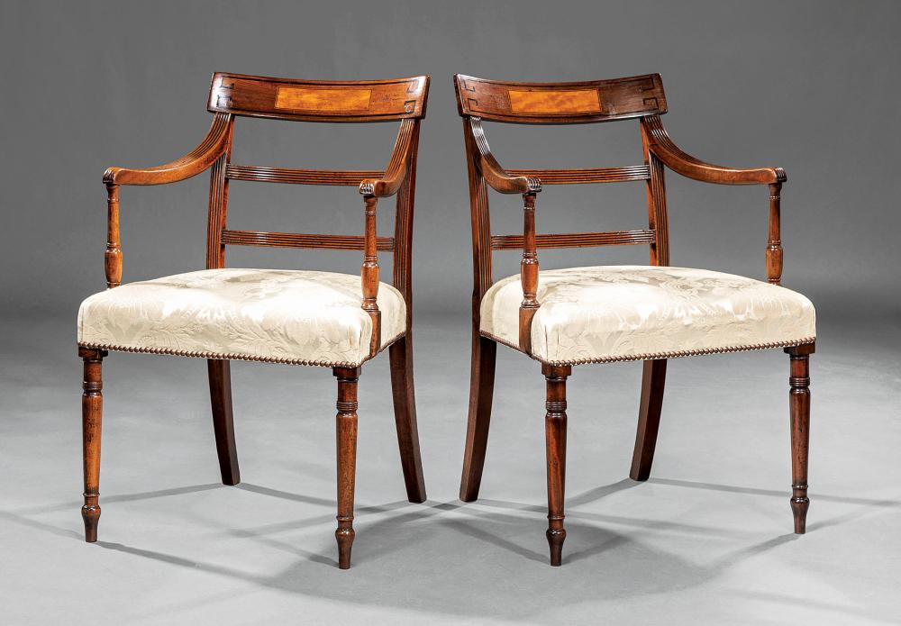 PAIR OF REGENCY INLAID MAHOGANY