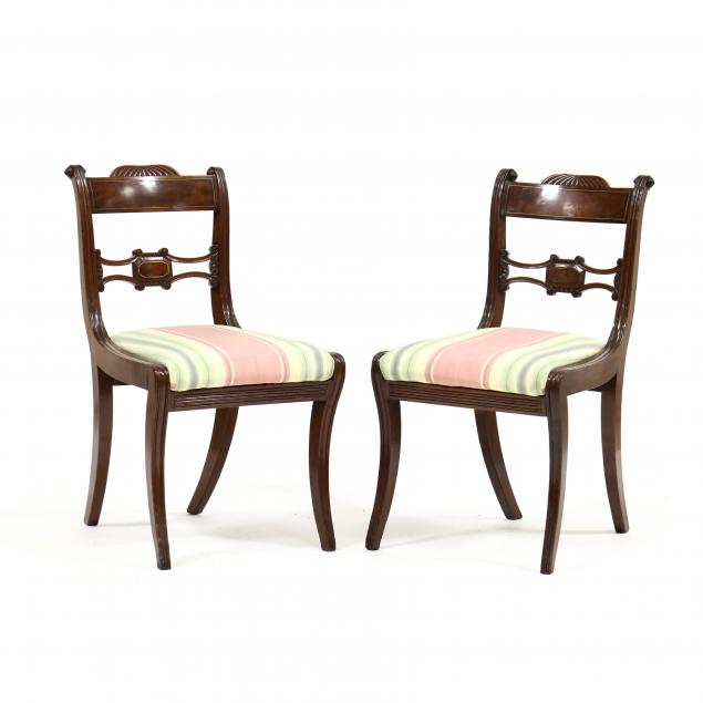 PAIR OF REGENCY INLAID MAHOGANY