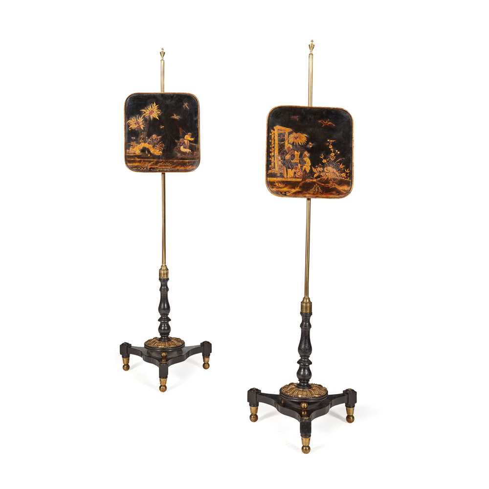 PAIR OF REGENCY LACQUER, EBONISED