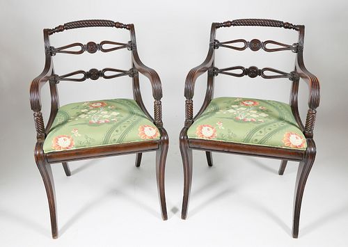 PAIR OF REGENCY MAHOGANY OPEN