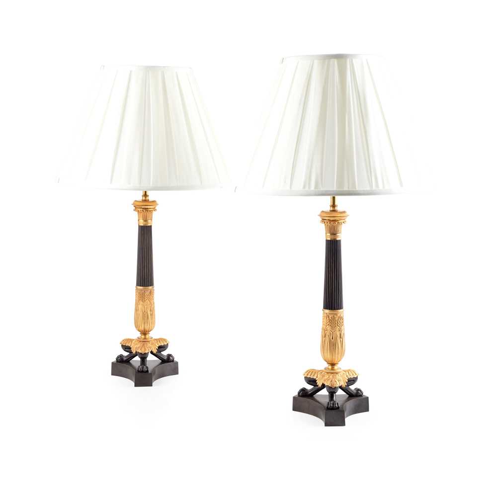 PAIR OF REGENCY PATINATED AND