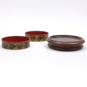 PAIR OF REGENCY RED PAINTED AN