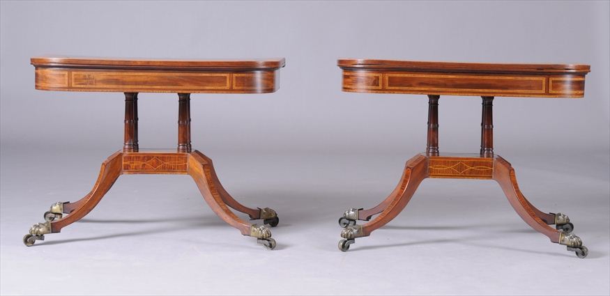 PAIR OF REGENCY SATINWOOD-INLAID