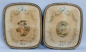 PAIR OF REGENCY SILK EMBROIDER