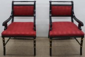 PAIR OF REGENCY STYLE BLACK PA