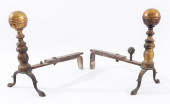 PAIR OF REGENCY STYLE BRASS AN