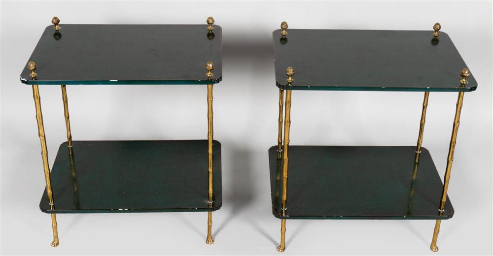 PAIR OF REGENCY STYLE BRASS AND