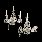 PAIR OF REGENCY STYLE CUT GLAS