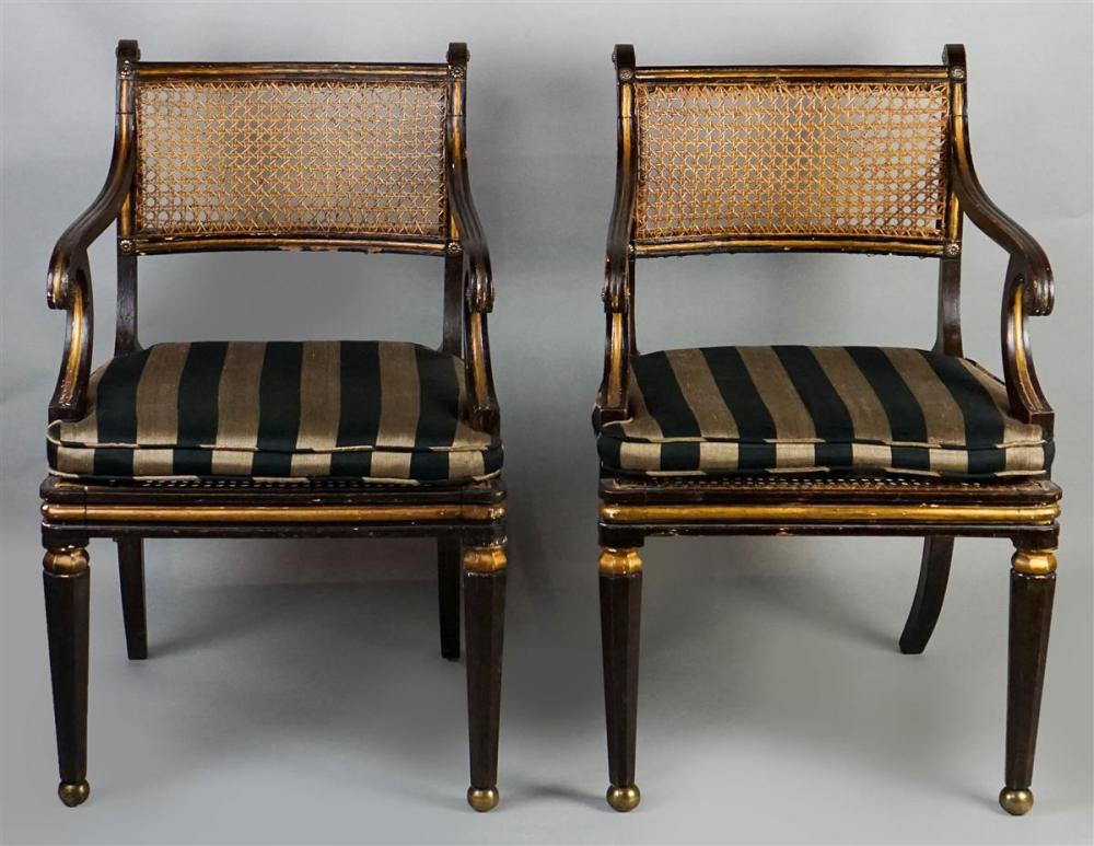 PAIR OF REGENCY STYLE EBONIZED