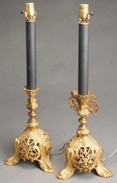PAIR OF REGENCY STYLE GILT DEC