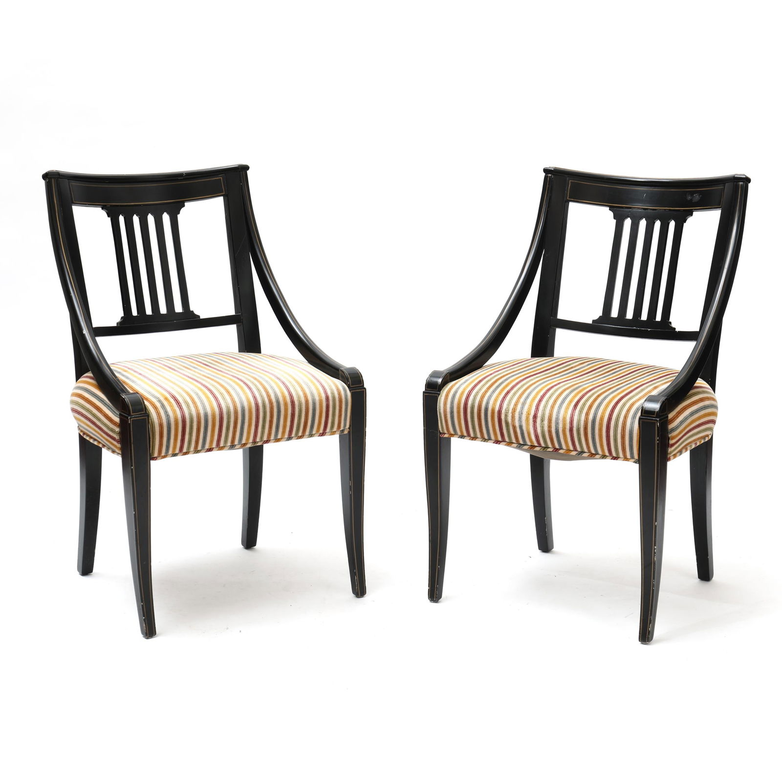 PAIR OF REGENCY STYLE LACQUERED