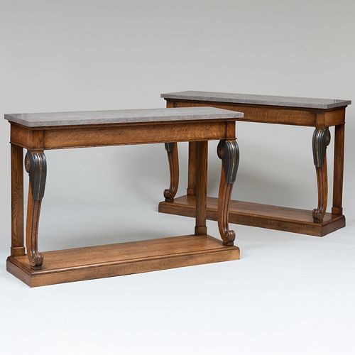 PAIR OF REGENCY STYLE OAK,