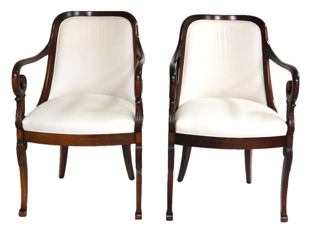 PAIR OF REGENCY STYLE OPEN SCROLL