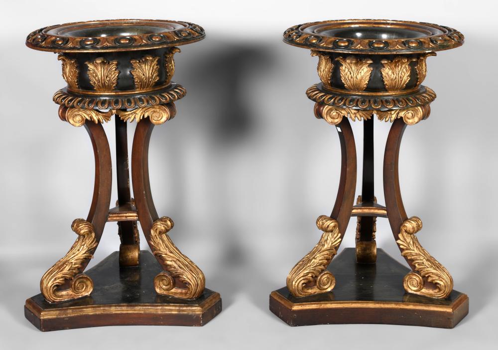PAIR OF REGENCY STYLE PARCEL-GILT