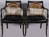 PAIR OF REGENCY STYLE POLYCHRO