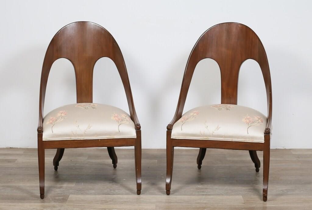 PAIR OF REGENCY STYLE SPOONBACK
