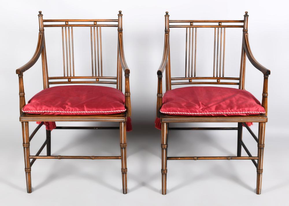 PAIR OF REGENCY STYLE STAINED