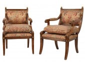 PAIR OF REGENCY-STYLE STAINED