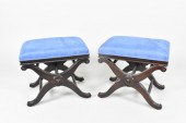 PAIR OF REGENCY X-FORM STOOLSR