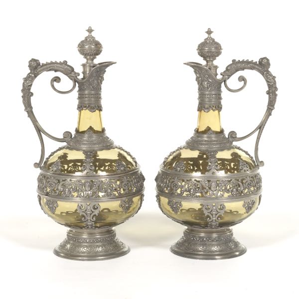 PAIR OF RENAISSANCE REVIVAL AMBER