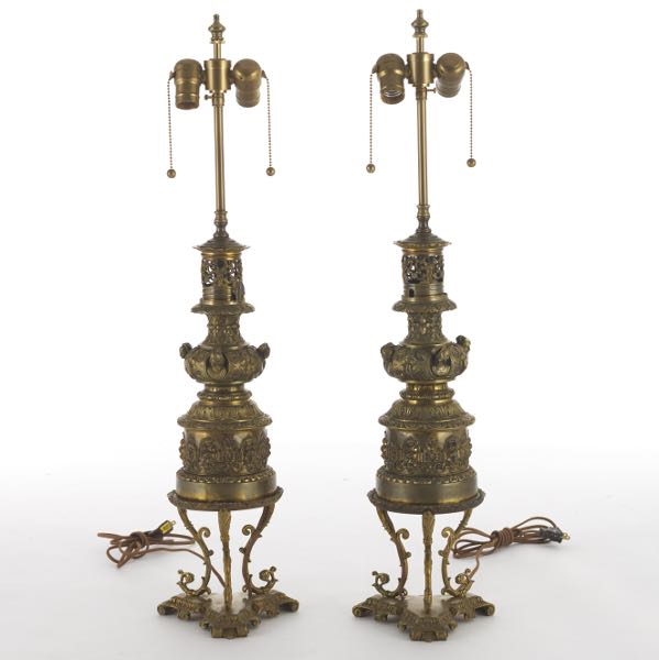 PAIR OF RENAISSANCE REVIVAL LAMPS