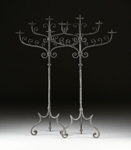 PAIR OF RENAISSANCE STYLE BLACK