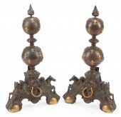 PAIR OF RENAISSANCE-STYLE BRON
