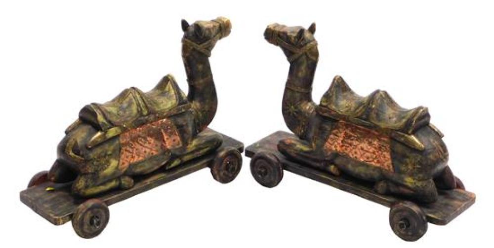 PAIR OF REPRODUCTION SEATED CAMEL