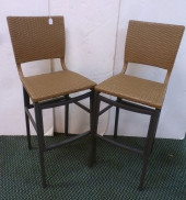 PAIR OF RESIN WICKER BAR CHAIR