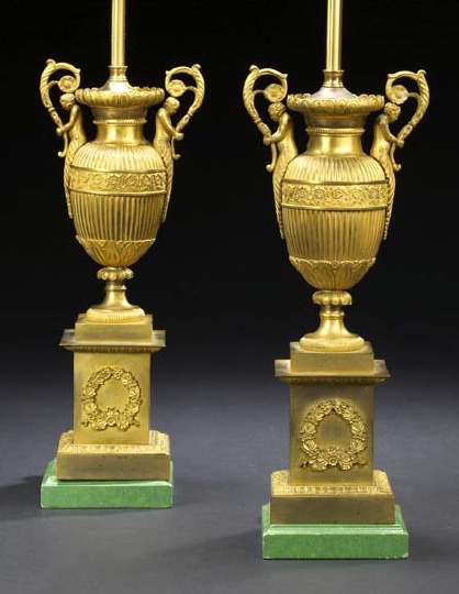 Pair of Restauration Gilt-Brass