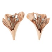 PAIR OF RETRO DIAMOND, 14K ROS