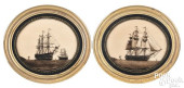 PAIR OF REVERSE PAINTED NAUTIC
